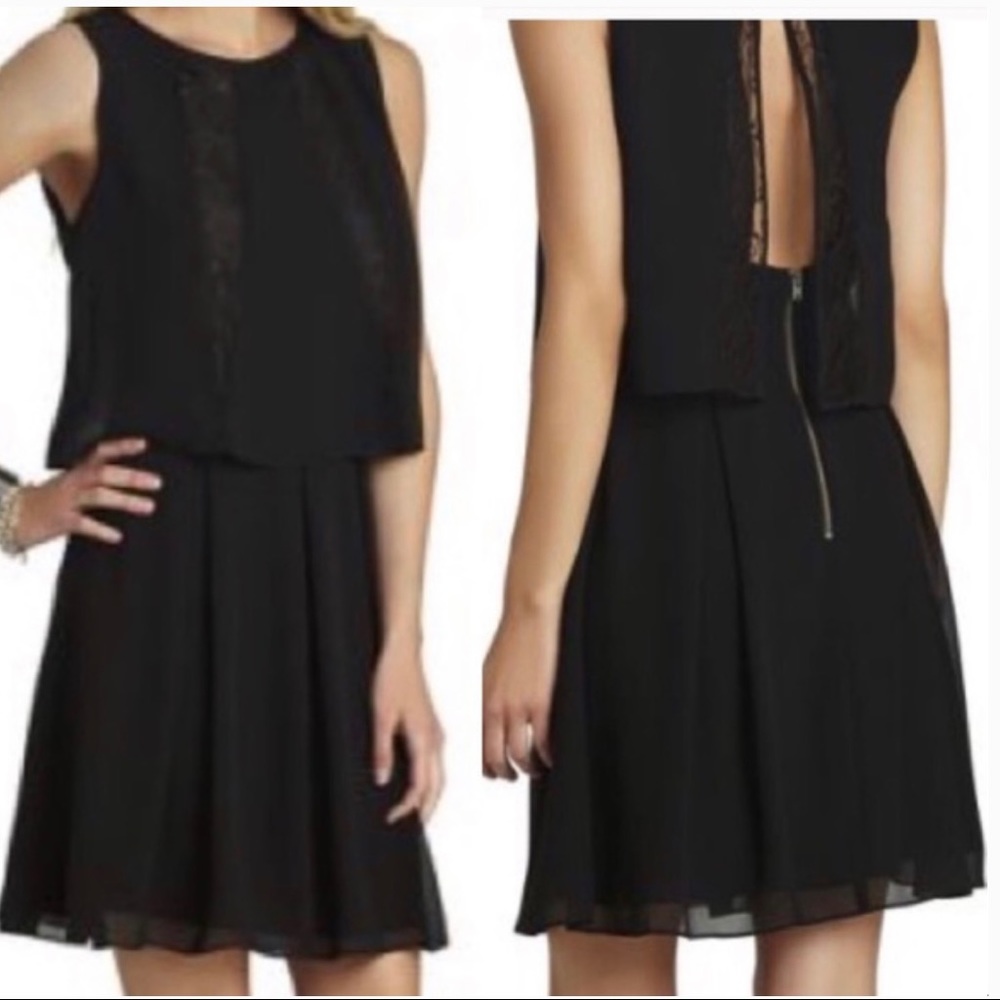NWOT BCBGeneration Lace Chiffon Overlay Dress
